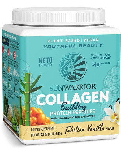 Colageno Sunwarrior 500g - Keto Organico Vegano - Vainilla