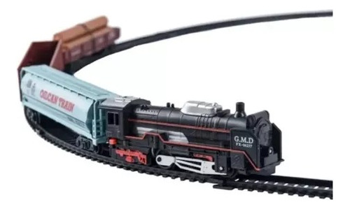 Tren Rail King Set De Locomotora Vagones Con Pista