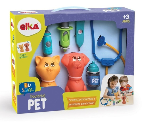 Kit Veterinario Infantil Com Animais Dr. Vet Elka