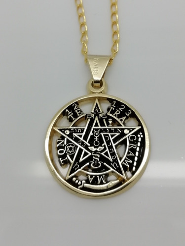 Imagen 2 de 4 de Dije De Tetragramaton En Chapa De Oro Con Cadena