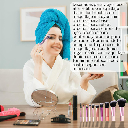 A Juego Mini Brochas Belleza10piezas Herramientas Belleza