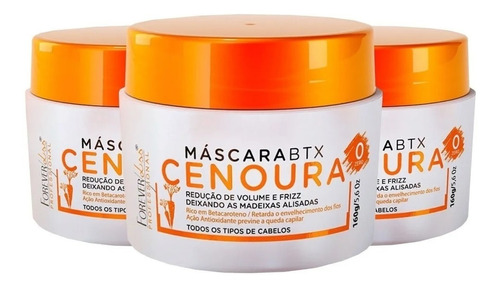 Kit 3 Btx De Cenoura Sem Formol 160g Forever Liss