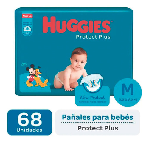 Huggies Protect Plus M sin género 68 unidades