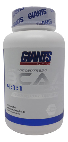 Bcaa Com 120 Tabletes De 1500mg Cada Giants Nutrition