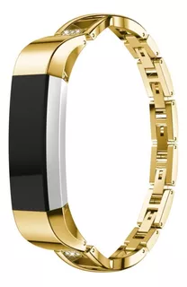 For Fitbit Alta Smart Watch X-shaped Metal Watch Band(black)