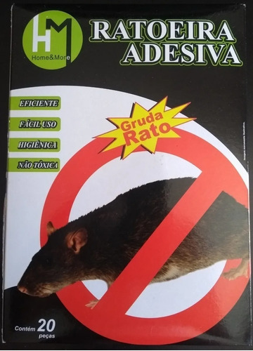 Ratoeira Adesiva Cola Mata Gruda Ratos Armadilha C/ 5 Unid