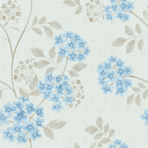 Papel De Parede Floral Flores Em Azul Ref: Ppdfl140