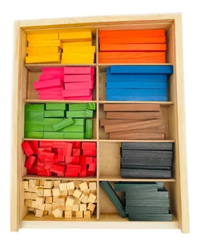 regletas cuisenaire de madera juego manipulativo de matematicas