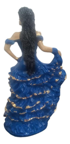 Imagen gitana para bautizar, 25 cm, color azul oscuro