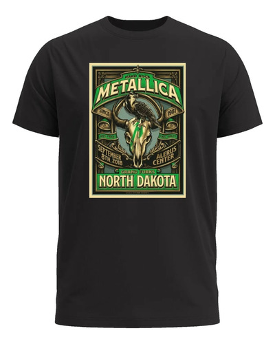 Camiseta Preta Poster Show Banda Metallica Rock N Roll G5458