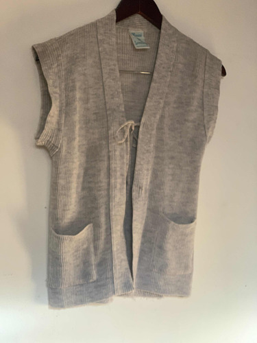 Chaleco Tejido Gris Talle S/m