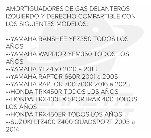 Amortiguadores Delanteros Suzuki Ltz400 Z400 Quadsport 03-14