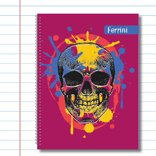 Cuaderno Profesional A4 Libreta 100h Espiral Ferrini 6-pack Color Raya - Masculino