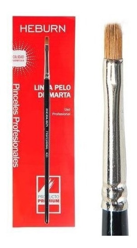 Heburn Pincel P/ Labiales Marta Recto N°4 Maquillaje Cod 431 Color Negro