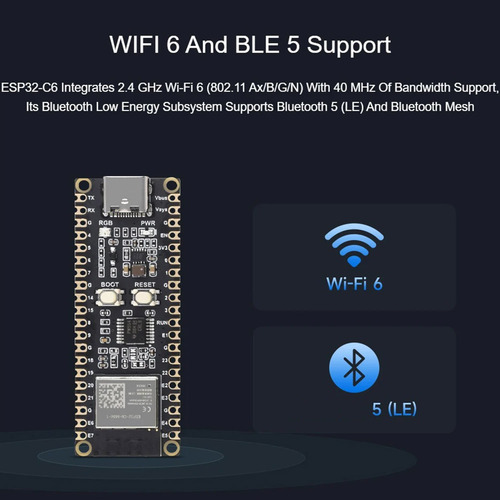 Placa De Desarrollo Esp32-c6-m, Microcontrolador Wifi 6 Esp-