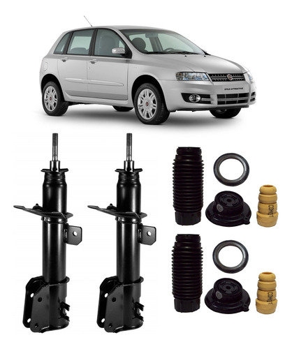 Jogo Amortecedor Dianteiro Fiat Stilo 2005 2006 2007 + Kit