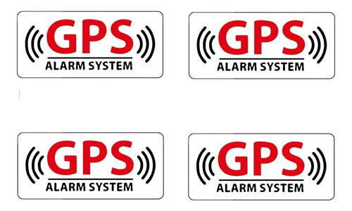 Set 4 Adhesivos Reflectantes De Advertencia Alarma Gps