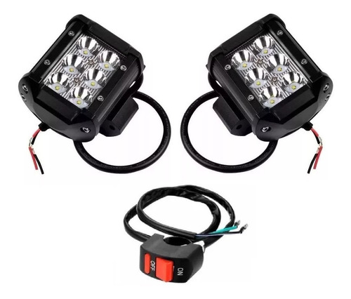 2 Faros Led Cree + Switch Suiche Moto Klr Tx Tienda Fisica