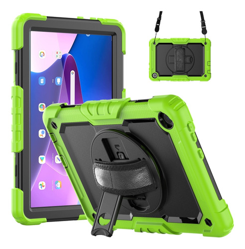 Funda De Pc Híbrida De Silicona Verde Amarilla Para Lenovo T