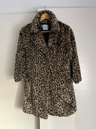 Tapado De Piel Leopardo Uma Talle 3 (Usado)