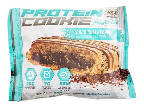 3x Cookie Proteico Proteintech Coco Com Recheio Chocolate