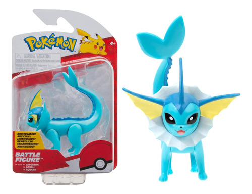 Figura Pokémon Vaporeon Articulado 8 Cm - Pokemon Battle