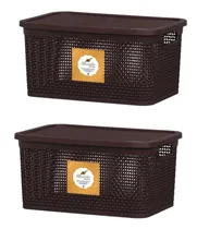 Comprar Pack 2 Cajas Organizadoras Chicas Símil  Rattan 2,5 Lt