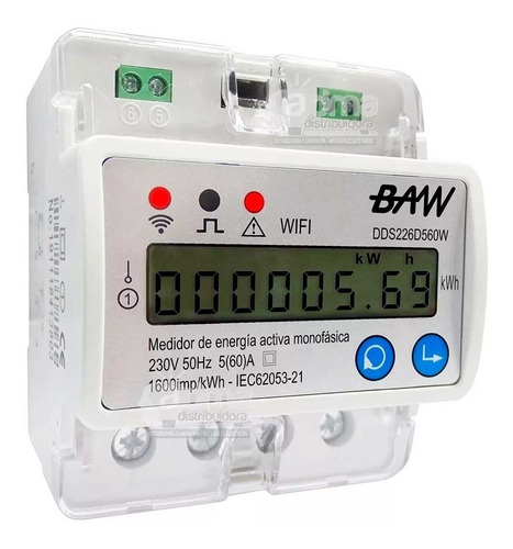 Medidor Digital De Energia Mono Wifi 4 Modulos Baw Dds226d56