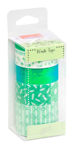  Washi Tape Candy Caja 6 Cintas Anchos Diferentes X3mts Brw