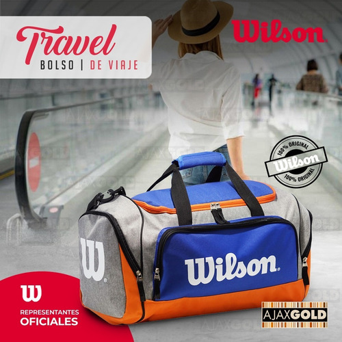 Imagen 3 de 10 de Bolso Deportivo Wilson Viaje Urbano Gym Bolsillo Mediano