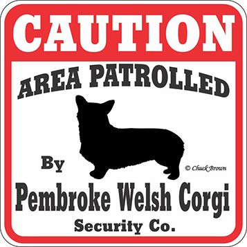 Perro Yard Firmar  Caution Zona Patrolled Corgi Gal Pembroke