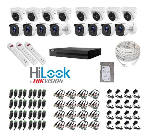 Kit Seguridad Hilook Completo 16 Camaras + Dvr + Accesorios