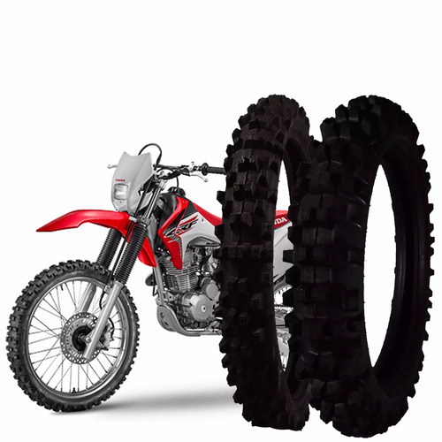 Kit Pneu Moto Cross Crf230/crf450 D 80/100-21+110/100-18 T