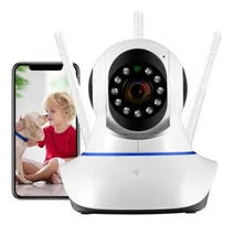 Comprar Cámara de visión nocturna Wi-Fi con sensor de movimiento, 3 antenas HD, color blanco