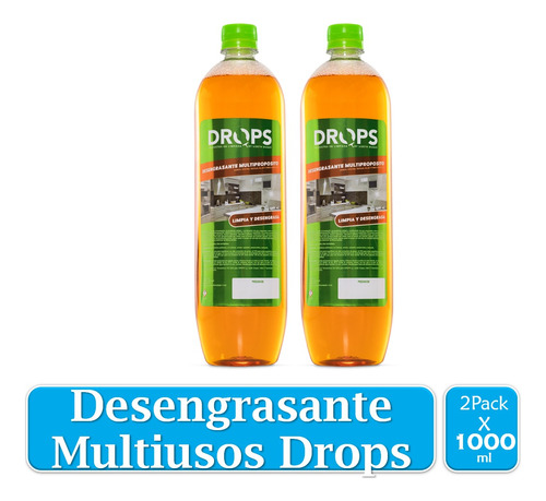 Desengrasante Multiusos Drops 1000 Ml X 2 Uds