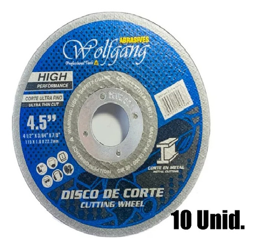 Disco De Corte 4 1/2 Corte Exacto 10 Unidades Garantizado