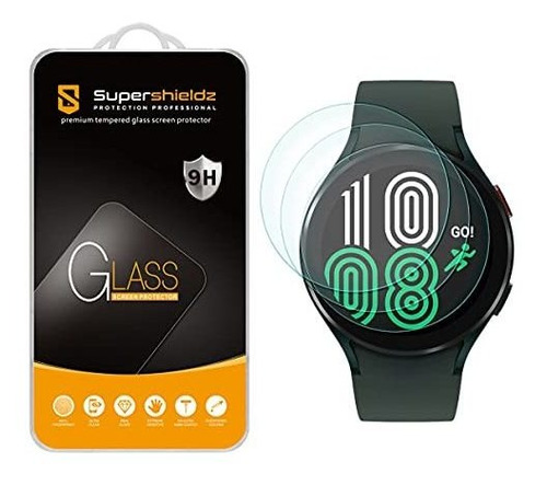 3 Vidrios Templados Para Samsung Watch 4 (44mm) Supershieldz