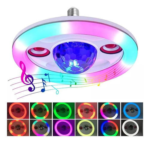 Lampara Rgb Musical Bluetooth Doble Parlante 36w