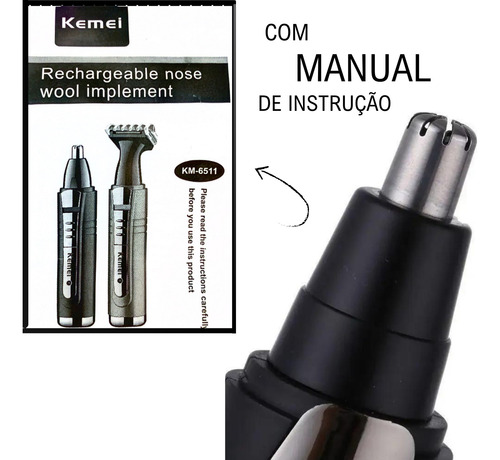 3u Aparador Cortador D Pelos Nariz Orelhas Kemei Km6511 2em1