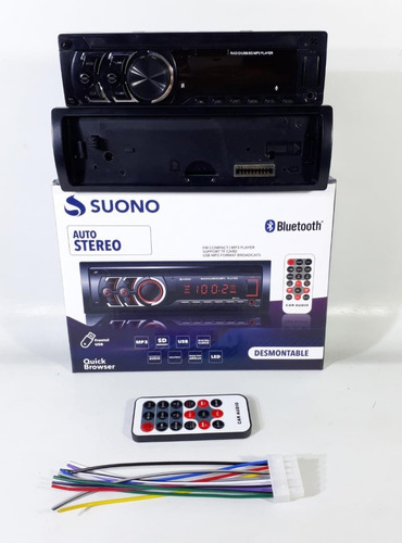 Estéreo Auto Frente Desmontable Bluetooth Usb Sd Mp3 Fm Full