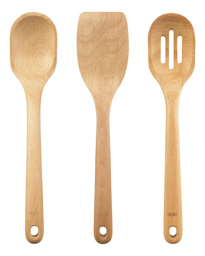 Juego Utensilios Madera 3 Pzs Agarre Cómodo