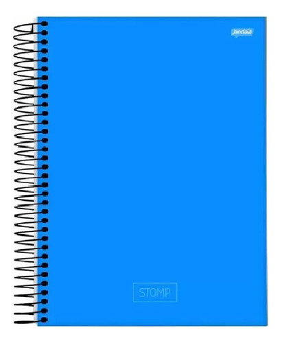 Caderno Espiral Univ Capa Dura 10matérias 200 Folhas Jandaia Cor Azul