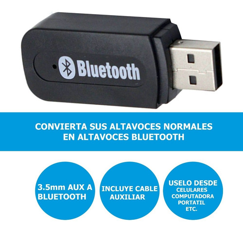 Imagen 2 de 6 de Receptor De Musica Para Hogar Autos Bluetooth 3.5 Usb