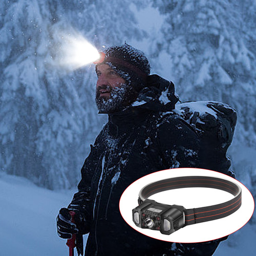 Faro Led Con Sensor Inteligente, Luz Roja Cob, Carga Usb