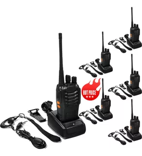 6pz Radios Walkie Talkie Recargable, Con Manos Libres