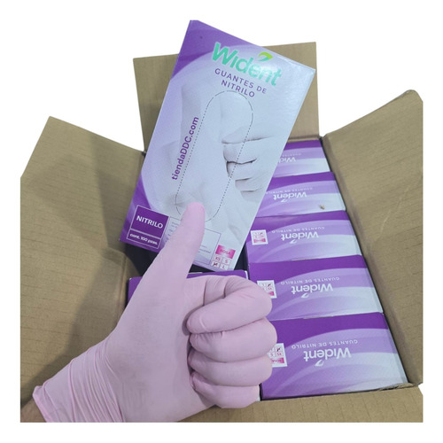 Guante Nitrilo Rosa Wident 100pz