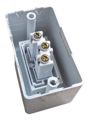 Sistema simple de enchufe externo 2p+t X 10A, caja superpuesta blanca