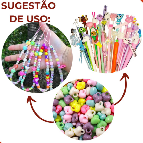 Kit Com 50g Pingentes Coração Colorido De 12mm Em Plastico