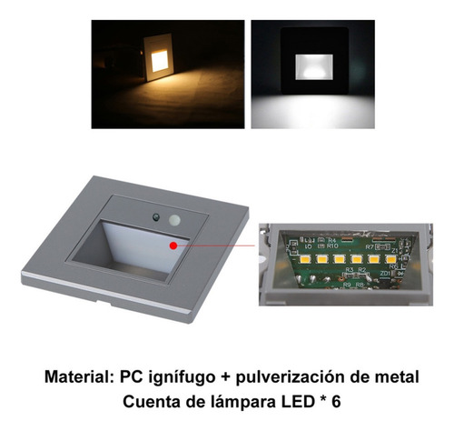 4pcs De Escalera 1.5w Empotrable Foco Con Sensor Movimiento