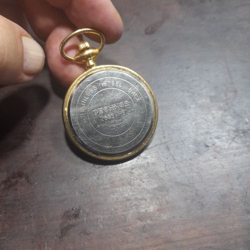 Imagem 3 de 6 de Relogio De Bolso Folhado Ouro Technos Quartz Semi Novo